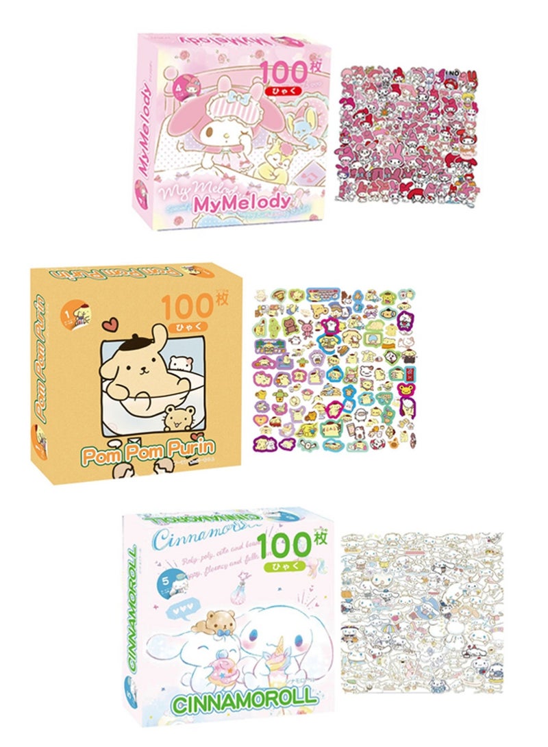 YOUGE Anime Girl Stickers - 600 Sheets Sanrio Stickers Kit, Vinyl Cartoon Aesthetic Decorative Sticker Set, Ideal for Scrapbooking, Journaling, Laptops and Room Decoration - Image 2